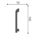 Напольный плинтус под покраску  Де-Багет H3 100x16 мм